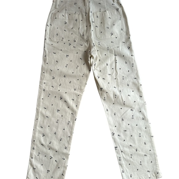 J.CREW Straight Leg Crop White With Flower Design Jeans Size 27T BNWT - Picture 4 of 13